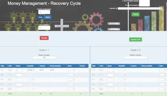 Presentazione video applicazione Money Management Recovery cycle
